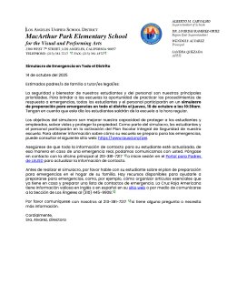 Great Shakeout announcement letter spanish